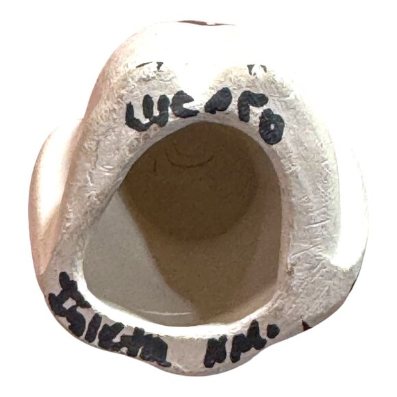 Vintage Acoma Pottery Owl Figurine Signed By Artist Lucaro Isleta NM 2" Mini - Picture 3 of 9